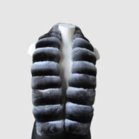 Chinchilla Fur Scarf Collar Black Velvet