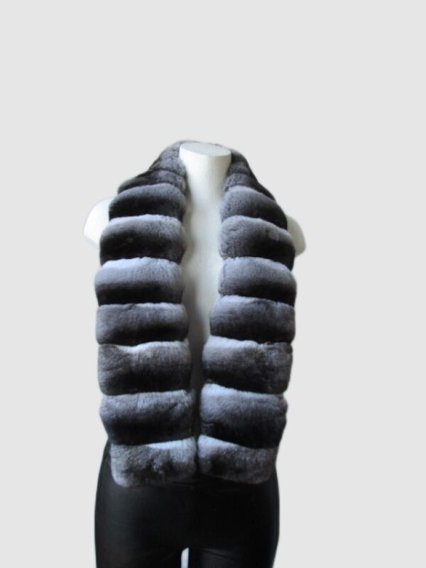 Chinchilla Fur Scarf Collar Black Velvet