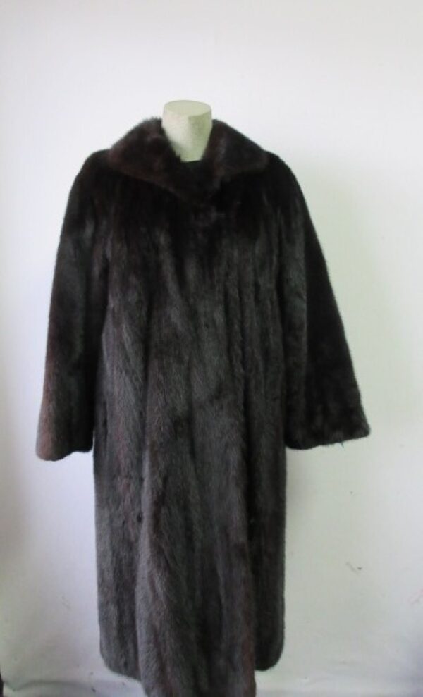 Mink Fur Coat Jacket MINT Sz 14 Natural Dark Ranch - Image 2