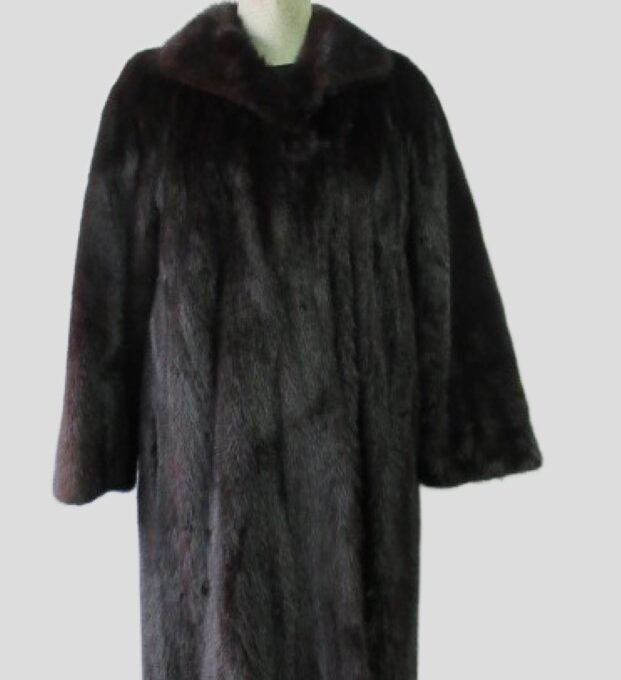 Mink Fur Coat Jacket MINT Sz 14 Natural Dark Ranch