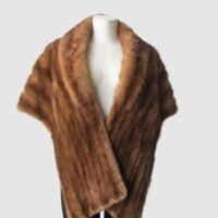 Mink Fur Stole Wrap Cape Wedding 65" x 18" MINT