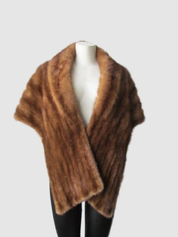 Mink Fur Stole Wrap Cape Wedding 65" x 18" MINT