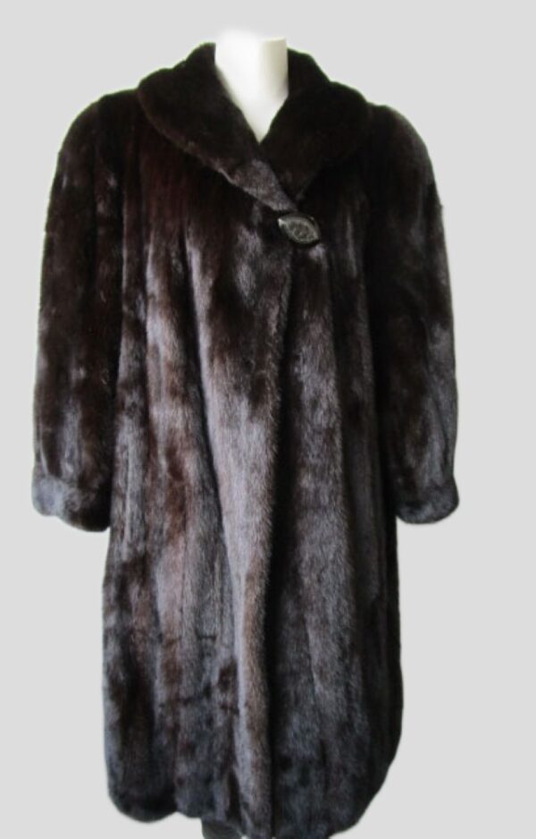 Mink Fur Coat Jacket MINT+ Sz 14 Natural Dark Ranch