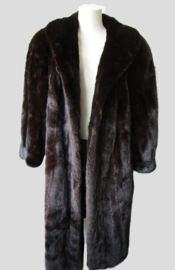 Mink Fur Coat Jacket MINT+ Sz 14 Natural Dark Ranch - Image 2
