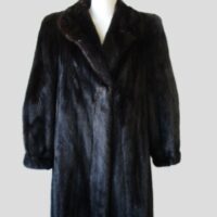 Mink Fur Coat Jacket SUPERB Sz 8 Natural Black