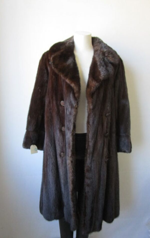 Mink Fur Coat Jacket MINT Sz 6 Natural Dark Ranch - Image 2