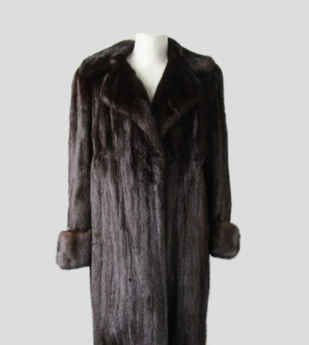 Mink Fur Coat Jacket MINT Sz 12/14 Natural Dark Ranch