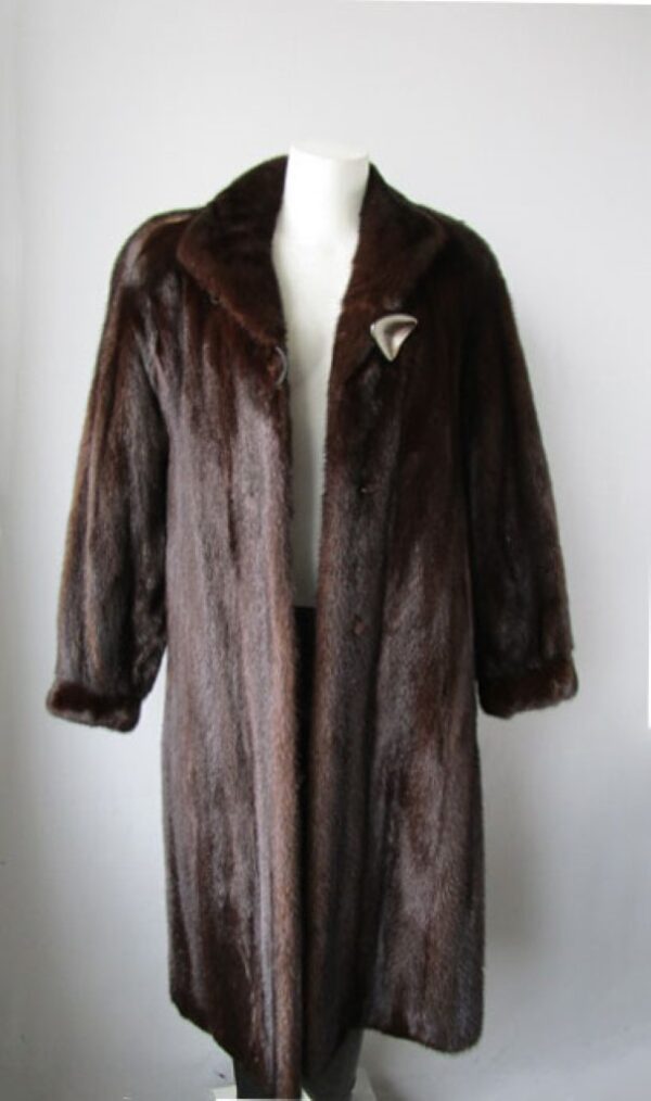 Mink Fur Coat Excellent Sz 8 Natural Dark Ranch - Image 2