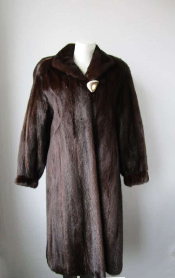Mink Fur Coat Excellent Sz 8 Natural Dark Ranch - Image 3