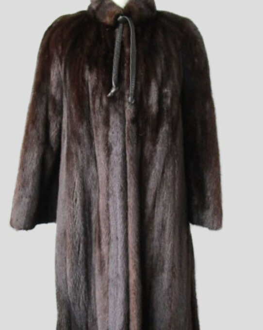 Mink Fur Coat Jacket MINT+  Sz 10 Natural Mahogany