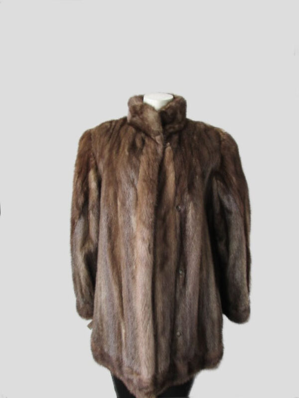Mink Fur Coat Jacket Sz 10 MINT+ Natural Blue Iris