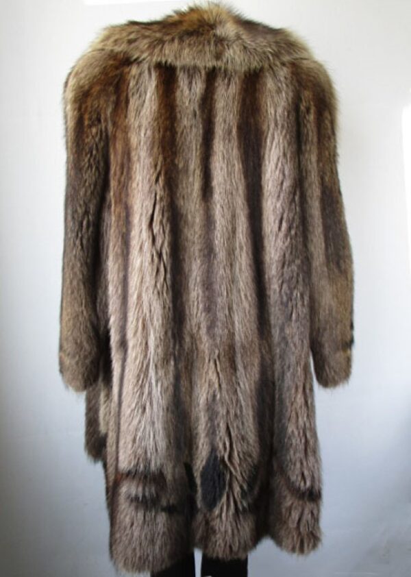 Raccoon Fur Coat Jacket Women with Design MINT Sz 8 - Image 4