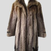 Raccoon Fur Coat Jacket Women with Design MINT Sz 8