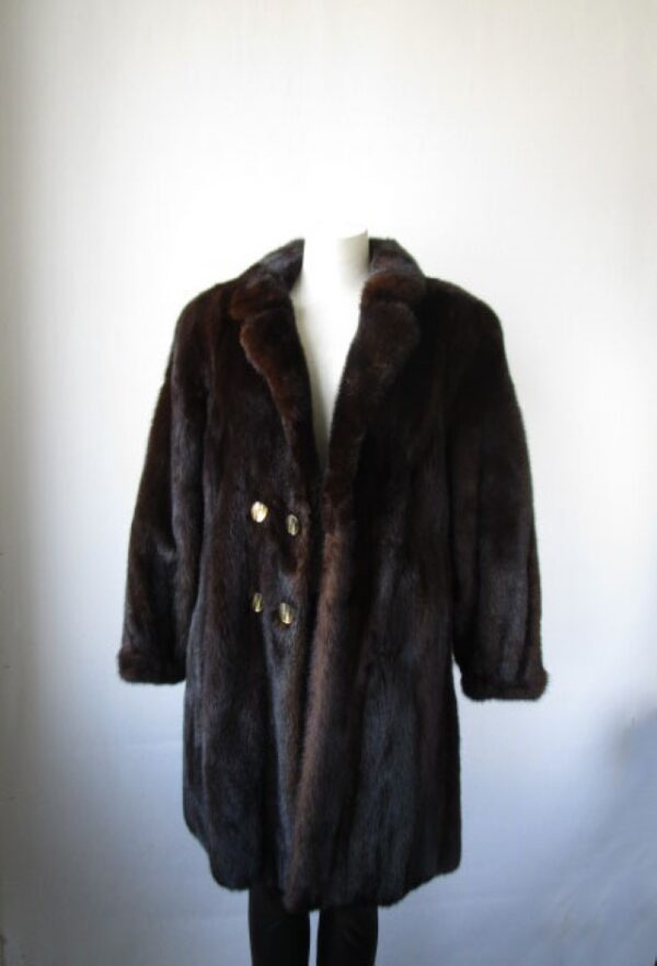 Mink Fur Coat Jacket MINT+ Sz 10 Natural Dark Ranch - Image 5