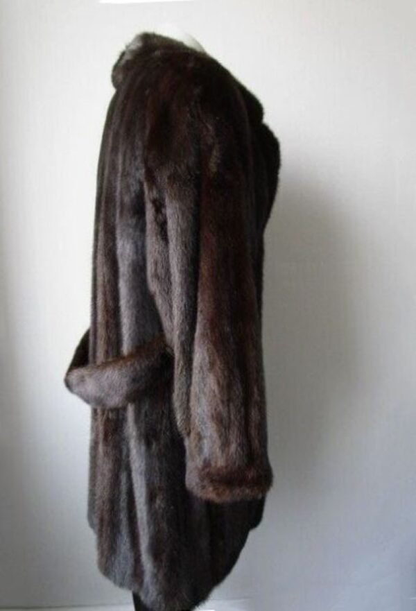 Mink Fur Coat Jacket MINT+ Sz 10 Natural Dark Ranch - Image 3