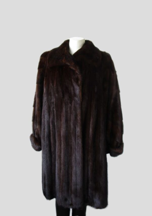 Mink Fur Coat Jacket Stroller MINT+ Sz 12 Natural Dark Pastel