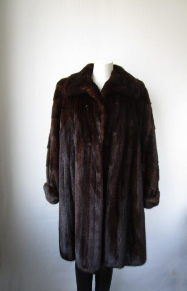 Mink Fur Coat Jacket Stroller MINT+ Sz 12 Natural Dark Pastel - Image 2