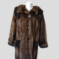 Mink and Sheared Beaver Fur Coat Jacket MINT+ Sz 8 Brown