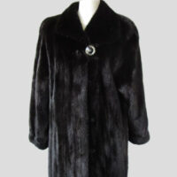 Mink Fur Coat Jacket SUPERB Sz 8 Natural Black