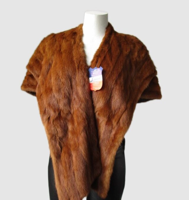 Mink Fur Shawl Stole Wrap Cape MINT+ Chinese Mink