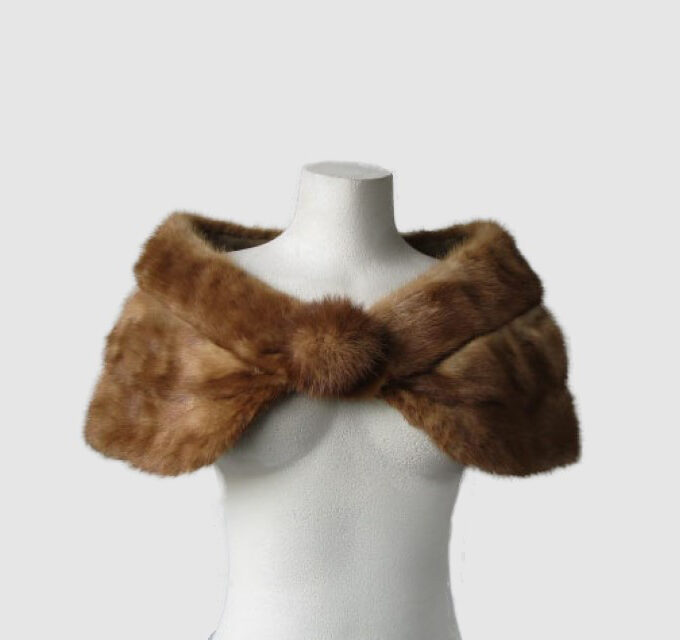 Mink Fur Cape Shawl Stole Wrap Cape WEDDING Sz Small