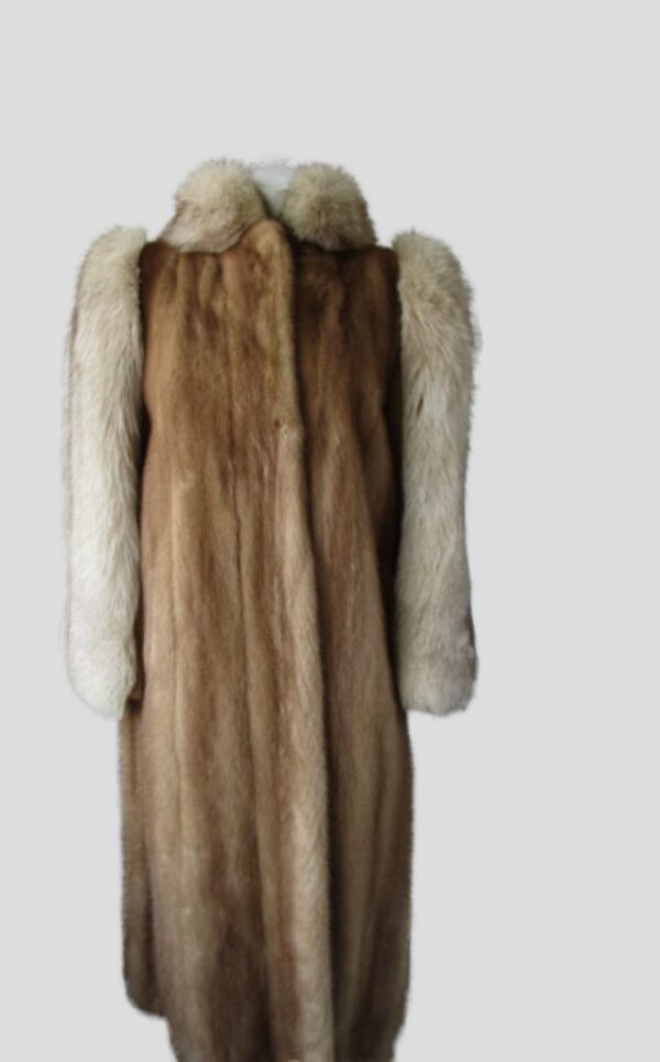 Mink Fur Coat Jacket Fox Fur MINT+ Sz 10/12 Natural Pastel