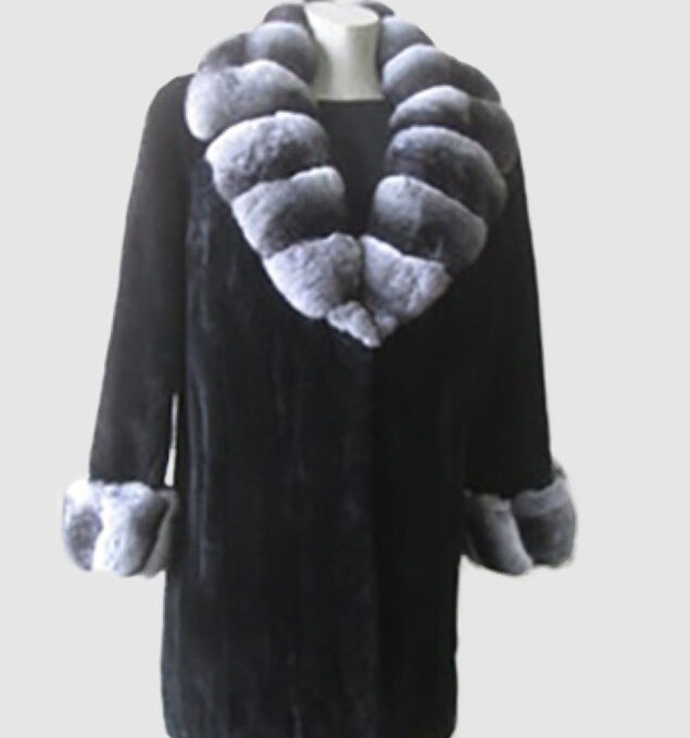Sheared Mink Fur with Chinchilla Fur Coat