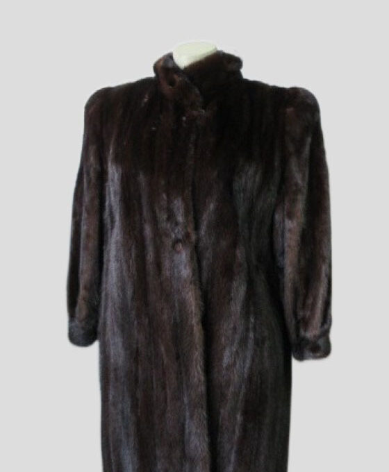 Mink Fur Coat Jacket SUPERB Sz 12 Natural Dark Ranch