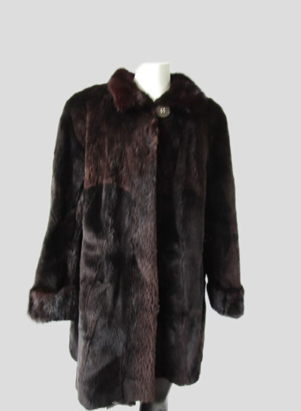 Sheared Raccoon Fur Coat Jacket with Mink MINT+ Sz 12