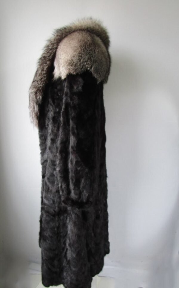 Mink Fur Coat Jacket Silver Fox Fur MINT+ Sz 12 Natural Black - Image 3