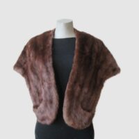 Muskrat Fur Stole Wrap Cape VG++