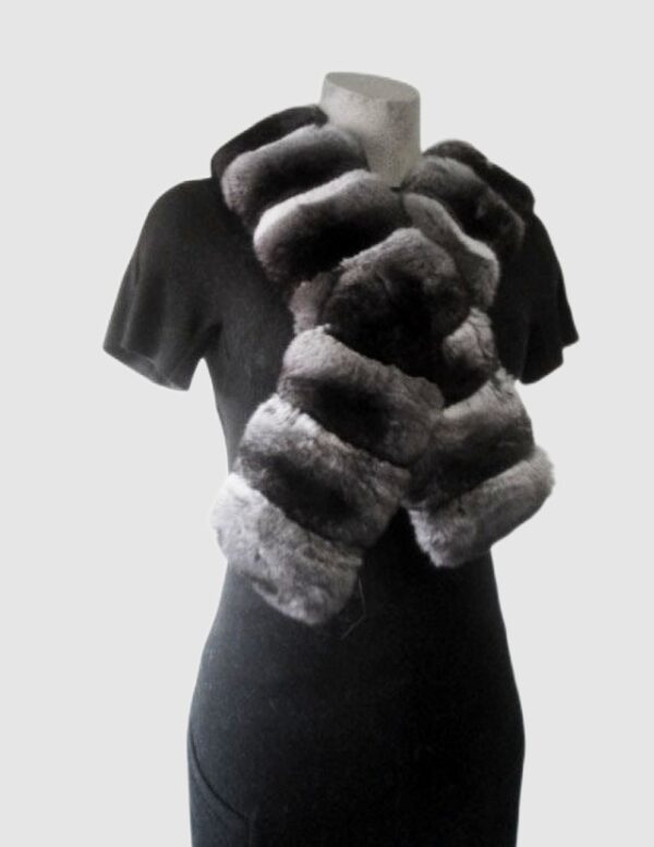 Chinchilla Fur Cape Scarf Wrap Shawl Collar - Image 3