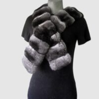 Chinchilla Fur Cape Scarf Wrap Shawl Collar