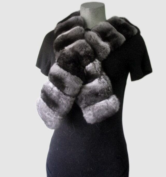 Chinchilla Fur Cape Scarf Wrap Shawl Collar