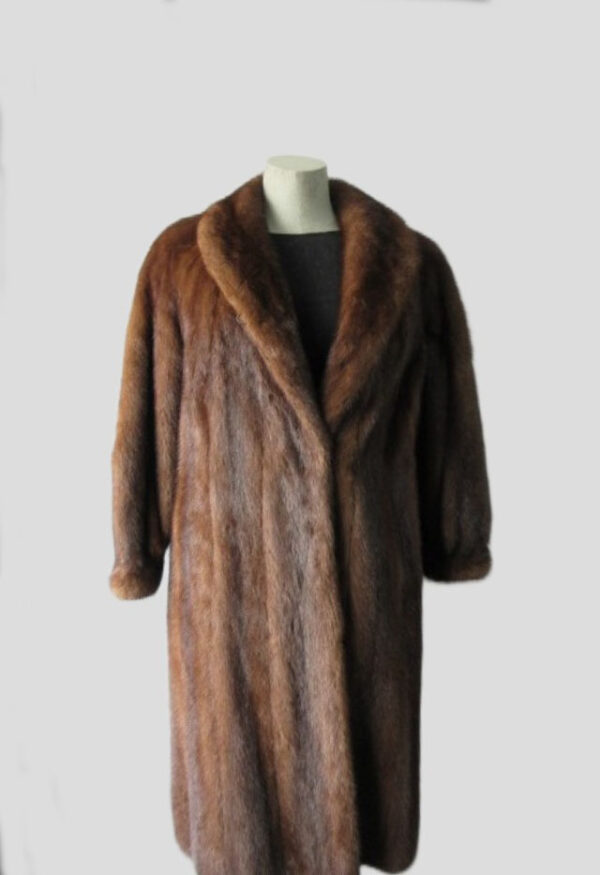 Mink Fur Coat Jacket MINT Sz 8 Natural Dark Pastel