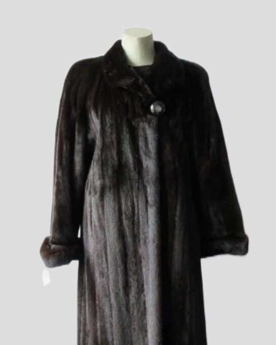 Mink Fur Coat FEMALE CANADA MAJESTIC  Sz 12 Superb Natural Dark Ranch