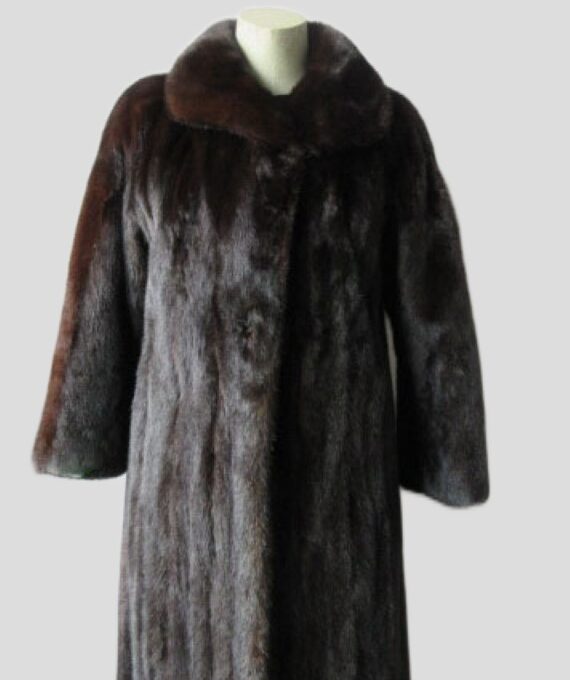 Mink Fur Coat Jacket MINT Sz 6 Natural Dark Ranch