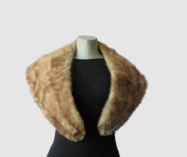 Mink Fur Stole Wrap Cape Collar MINT