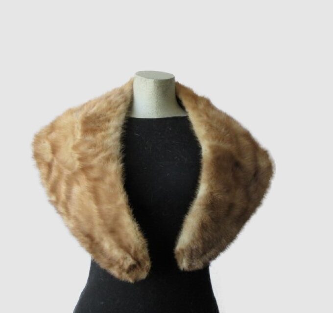Mink Fur Stole Wrap Cape Collar MINT