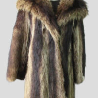 Raccoon Fur Coat Jacket Women MINT Sz 6