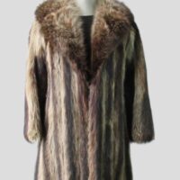 Raccoon Fur Coat Jacket VG+ Sz XS