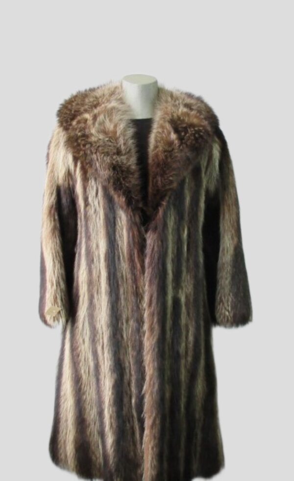 Raccoon Fur Coat Jacket VG+ Sz XS