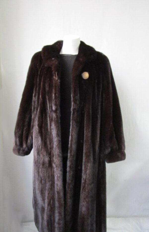 Mink Fur Coat Jacket SUPERB Sz 10 Natural Dark Pastel - Image 2