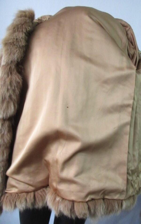 Fox Fur Coat Jacket with Hood Sz 8 Brown MINT - Image 5