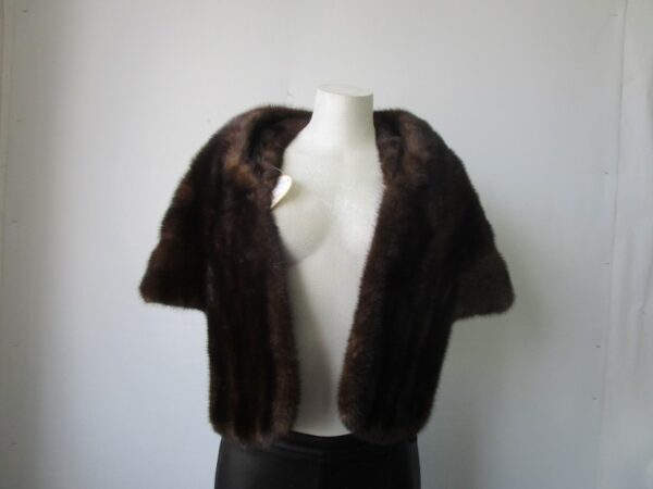 Mink Fur Stole Wrap Cape Wedding MINT+ Natural Dark Ranch - Image 2