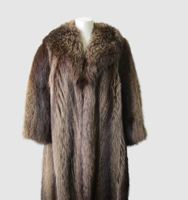 Raccoon Fur Coat Jacket MINT Sz 8