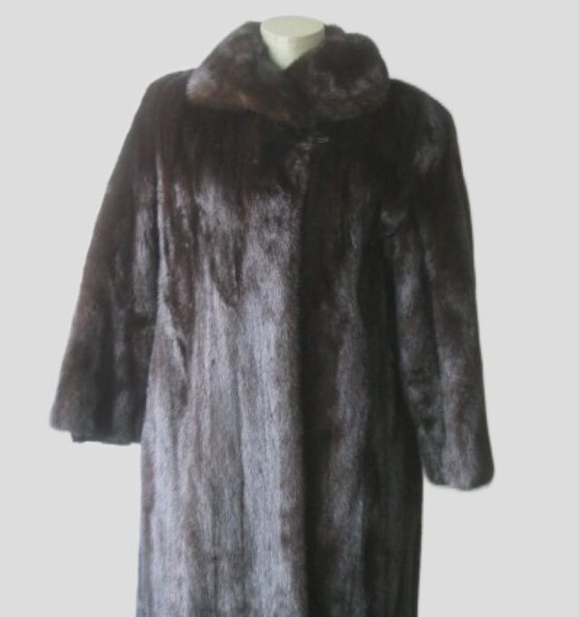 Mink Fur Coat Jacket Sz 12 Natural Dark Ranch