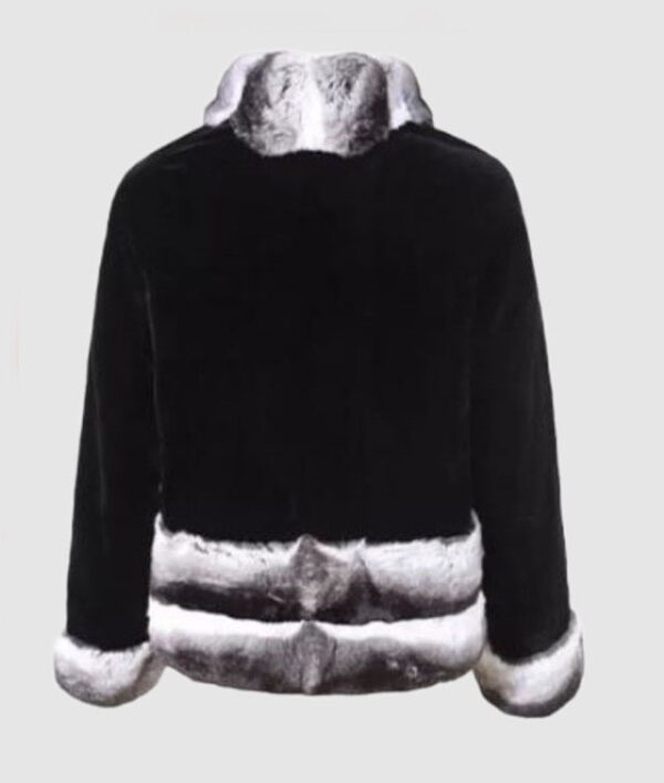 Black Mink and Chinchilla Fur Jacket Coat - Image 2