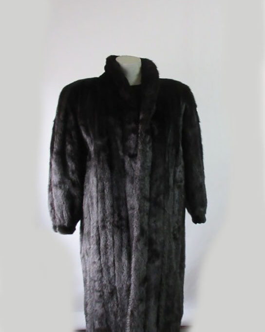 Mink Fur Coat Jacket SUPERB Sz 14 XL Natural Black