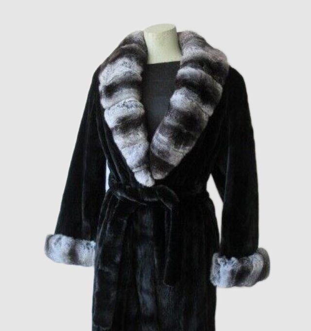 Mink and Chinchilla Fur Coat Jacket